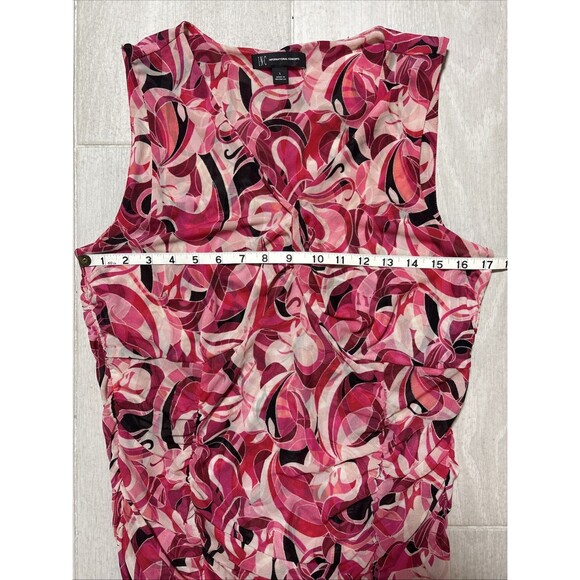 I.N.C. Womens SZ L Ruched Layered Sheer sleeveless top - Picture 4 of 7